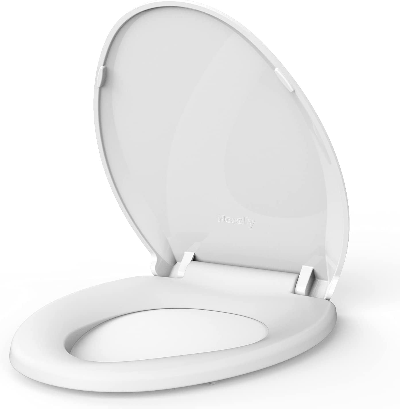 Garvee Sturdy Elongated Toilet Seat with Soft Close Mechanism, Universal Fit for Standard Toilets, Easy Installation & Cleaning, Secure Non-Slip Design (19", White)
