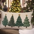 thumbnail image 3 of Christmas Throw Pillow Cover 12x20 Inch Green Christmas Tree Decor Outdoor Winter Holiday Xmas Decorative Lumbar Throw Pillow Case Home Decorations for Bedroom Living Room Sofa Couch, 3 of 6