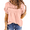Z-Light Orange, variant on UVN Summer Shirts for Women Short Sleeve Blouses Ladies Crewneck Lace Crochet Tops Dressy Chiffon Blouses