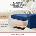thumbnail image 3 of Ornavo Home 2 Pack 15 Inch Folding Storage Ottoman with Storage, Square Cube Linen Small Storage Ottoman Foot Rest Stool - Navy Blue, 3 of 6
