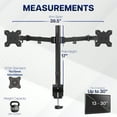thumbnail image 4 of VIVO Black Dual Monitor Adjustable Desk Mount, Fits Ultrawide Screens up to 38", 4 of 8