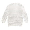 thumbnail image 3 of Girls Open Front Long Sleeve Cardigan Color Block Chunky Knit Oversized Kids Sweaters Coat, 3 of 5