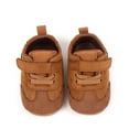thumbnail image 3 of Dakaela Baby Shoes Boys Girls Non Slip Walking Sneakers 0 3 6 9 12 18 Months Infant Moccasins Newborn Loafers Crib Shoes with Hook and Loop Coffee Size 3, 3 of 8