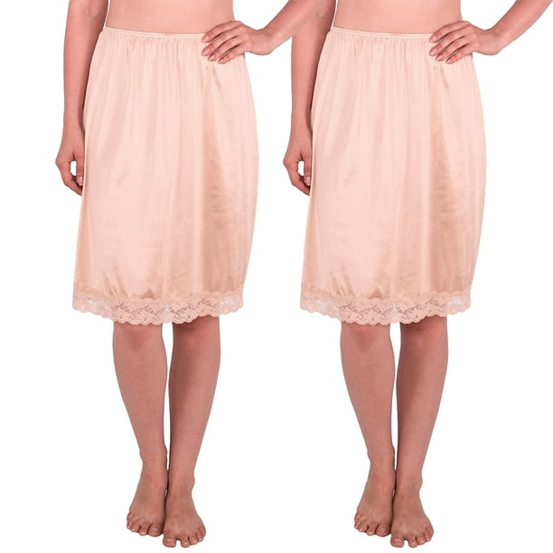 Under Moments Women's Half Slip with Lace Details, Anti Static (Pack