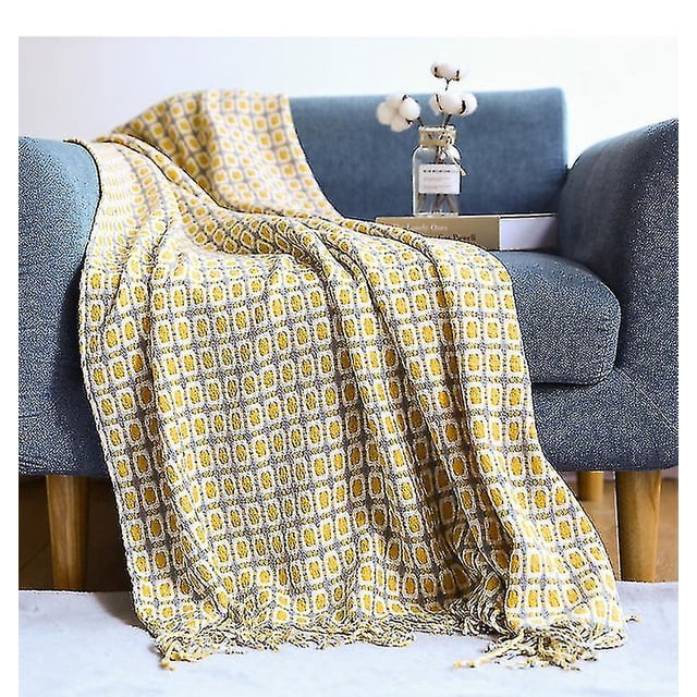 Houndstooth Check Knitted Throw Blanket Textured Soft Sofa Couch Cover Decorative Knitted Blanket Weighted Knit Blanket-week