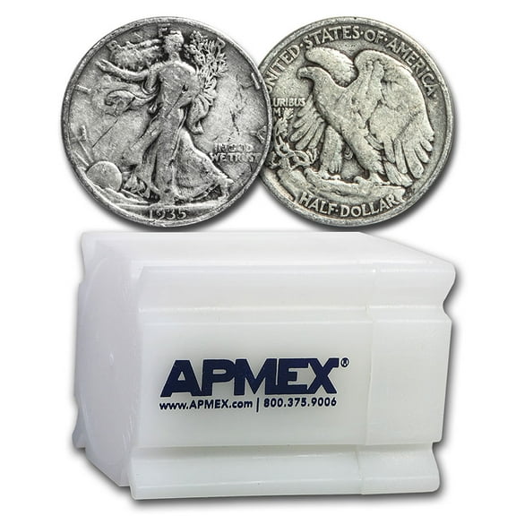1935 Walking Liberty Halves 20-Coin Roll Avg Circ