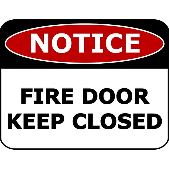 PCSCP Notice Fire Door Keep Closed 11.5 inch by 9 inch Laminated Office Sign