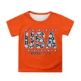 thumbnail image 3 of 250 Anniversary Usa Shirt Summer Tops Graphic Tees for Girls Stylish Printed Short Sleeve Round Neck Comfortable Casual Daily Everyday Wear Orange, 3 of 5
