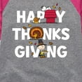 thumbnail image 3 of Peanuts - Happy Thanksgiving Icons - Toddler And Youth Girls Raglan Graphic T-Shirt, 3 of 6