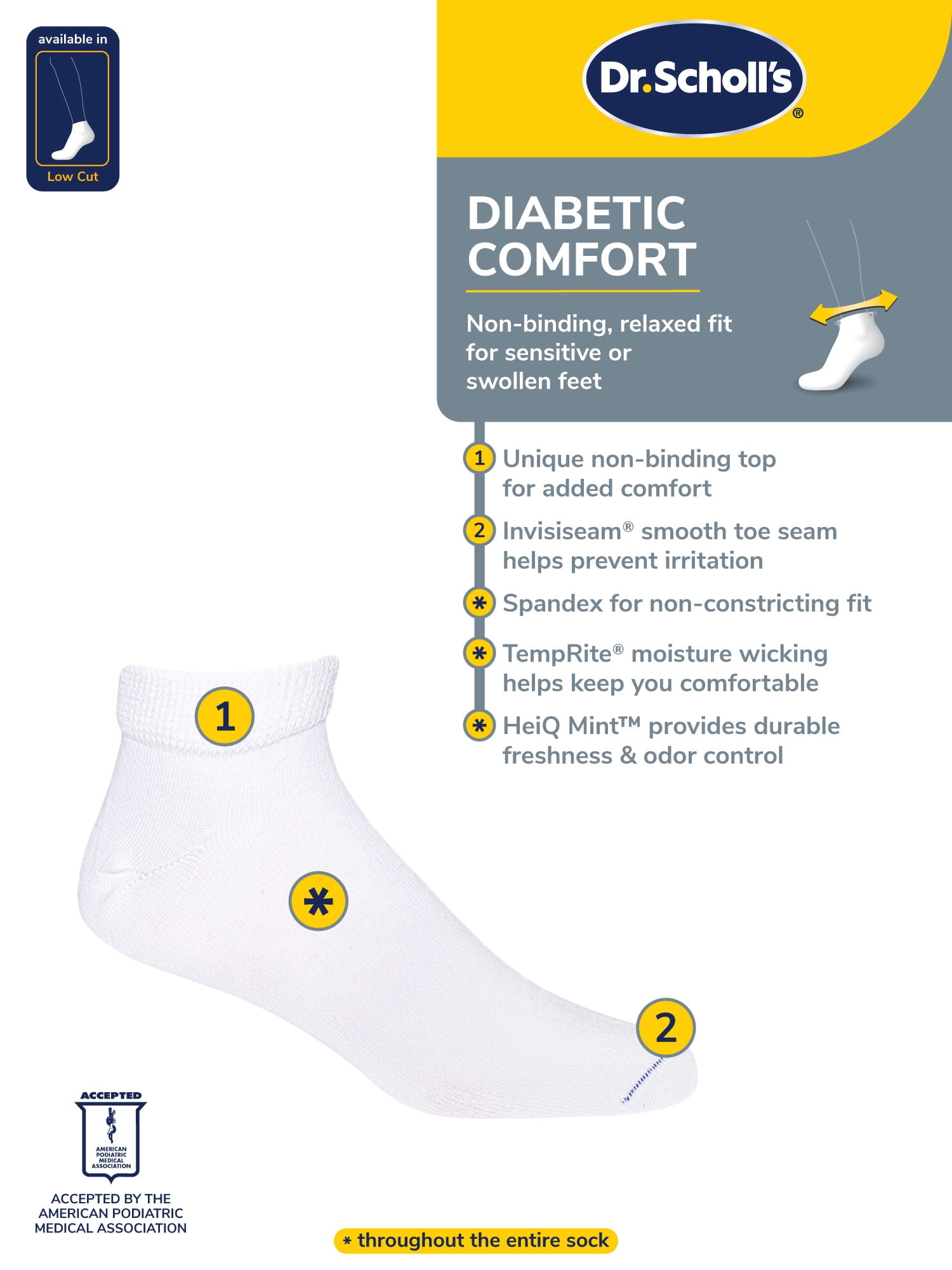Dr. Scholl's Men's Diabetic Circulatory Socks Size Large