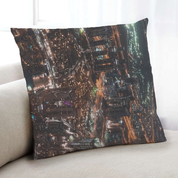 Ahgly Company Sites Burj Khalifa Indoor Throw Pillow, 18 inch by 18 inch