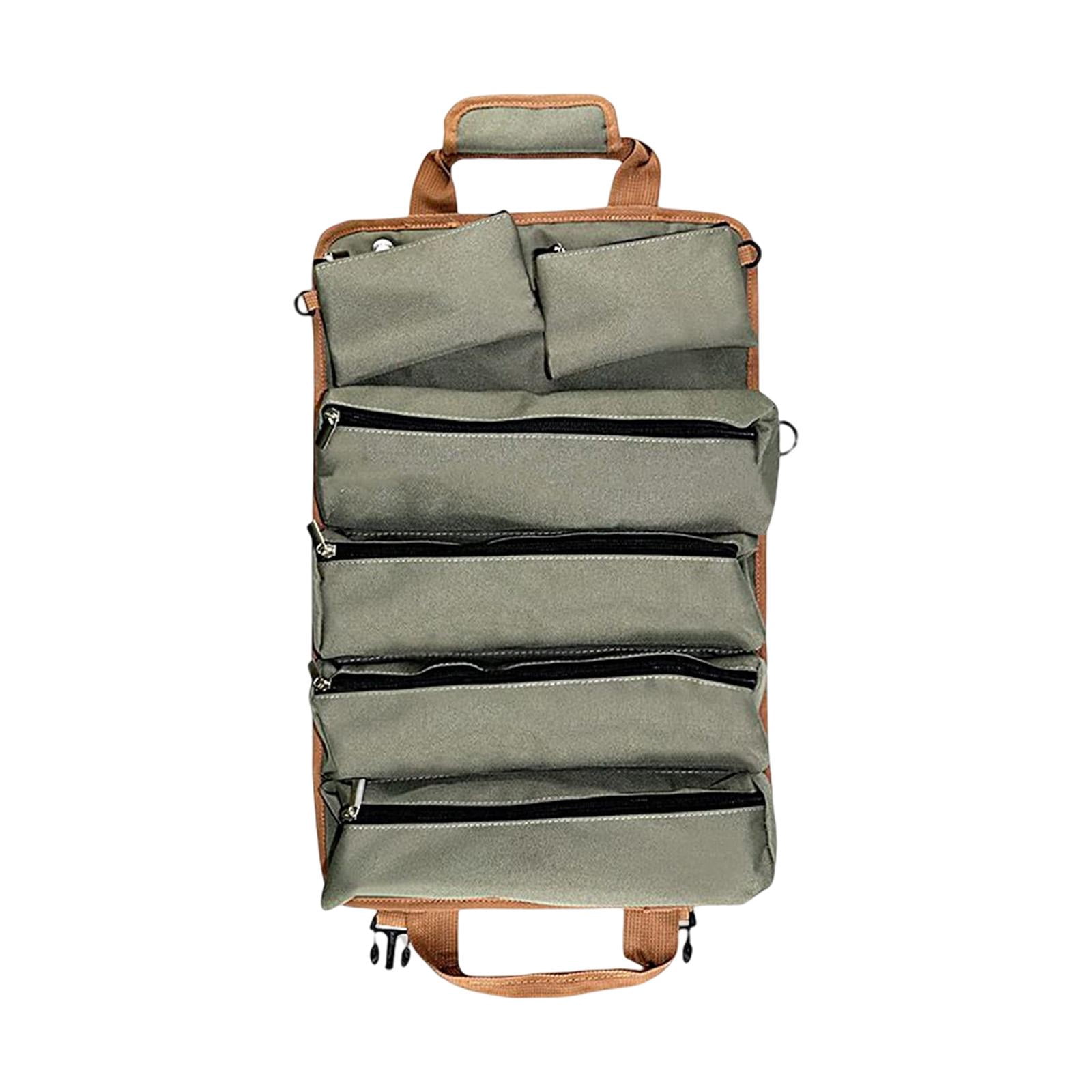 Oxford Cloth Tool Pouch Roll up Multifunctional Case Large Capacity with Zipper Carry Case Maintenance Tool Bag for Gifts