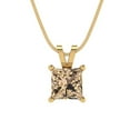 thumbnail image 2 of 3.0 ct Brilliant Princess Cut Solitaire VVS1 Genuine Yellow Moissanite Solid 14k Yellow Solid Gold Everyday Affordable Designer Necklace Pendant with 18" Solid Gold Chain by Clara Pucci, 2 of 6