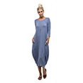 thumbnail image 2 of TZ Apparel Women's Casual 3/4 Sleeve Oversize Bubble Jersey Shift Midi Dress, 2 of 2