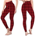 thumbnail image 4 of QATAINLAV Maternity Leggings Fashion Plaid Print Tight Workout Leggings Womens Casual High Waisted Butt Lifting Yoga Pants Milk Silk Soft Legging Trousers Red XL, 4 of 6