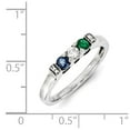 thumbnail image 3 of 14K White Gold Ring Band Mother's & Family Semi Mount Diamond center Stone Mounting 4 mm, Size 9, 3 of 3