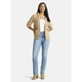 thumbnail image 2 of Time and Tru Women's Zip Front Hoodie Sweater, Midweight, Sizes XS-XXXL, 2 of 5