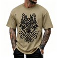 thumbnail image 4 of XIAONU Celtic Wolf Print T Shirt for Men Short Sleeve Crew Neck Casual Tops, 4 of 4