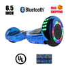 "UL2272 Certified Bluetooth TOP LED6.5"" Hoverboard Two Wheel Self Balancing Scooter Chrome BLUE"