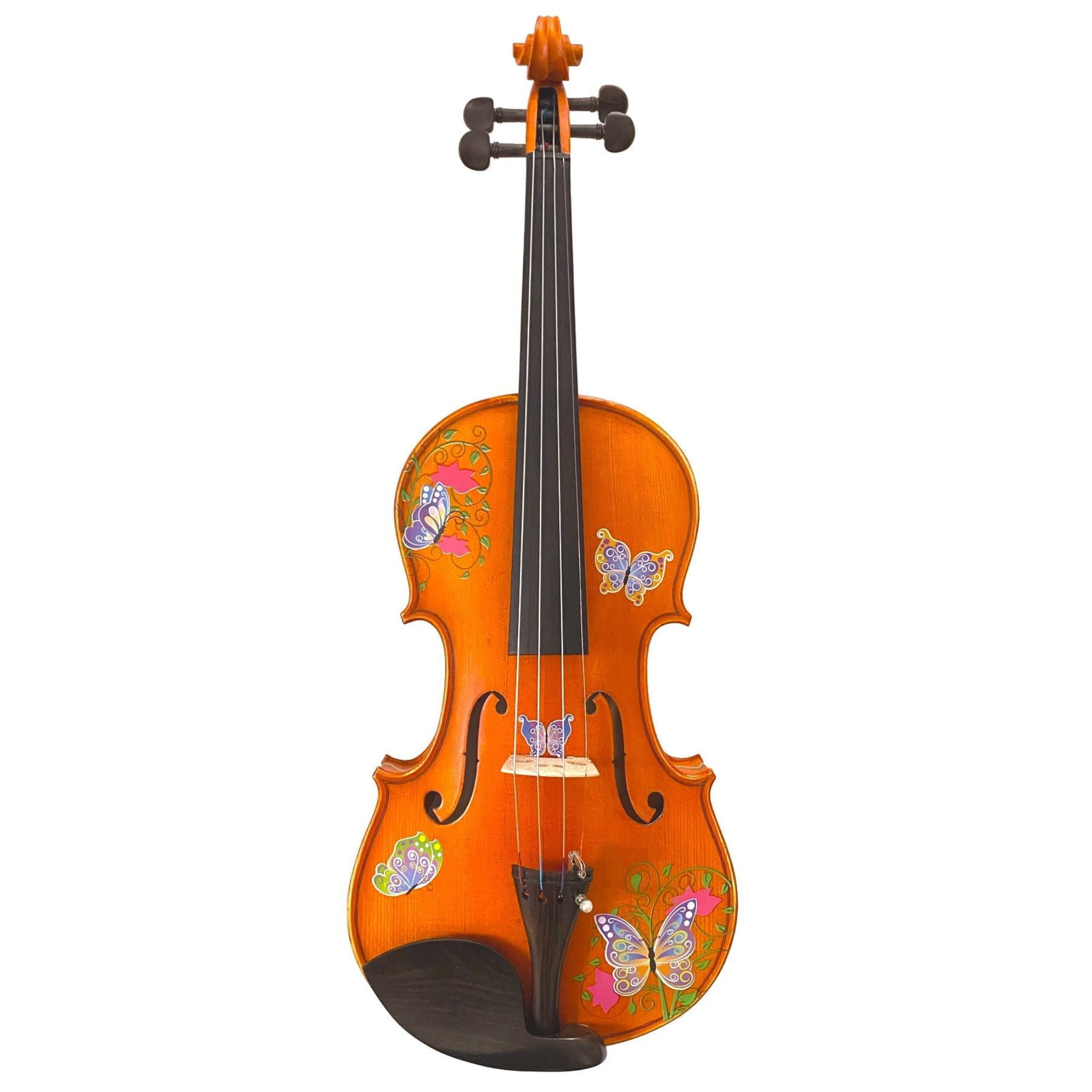 Rozanna’s Violins Butterfly Dream II Bejeweled Violin Outfit with Greco 4/4 | Includes Bow, Rosin, Case & Strings