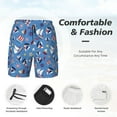thumbnail image 3 of Yiaed Colorful Sailing Ship Print Mens Swim Trunks Bathing Suit Compression Liner Beach Swim Shorts Swimwear Quick Dry Zipper Pocket No-Chafing Board Short-, 3 of 6
