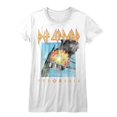 thumbnail image 1 of T-Shirt Blanc pour Femme Junior Def Leppard Pyromania Délavé, 1 of 1