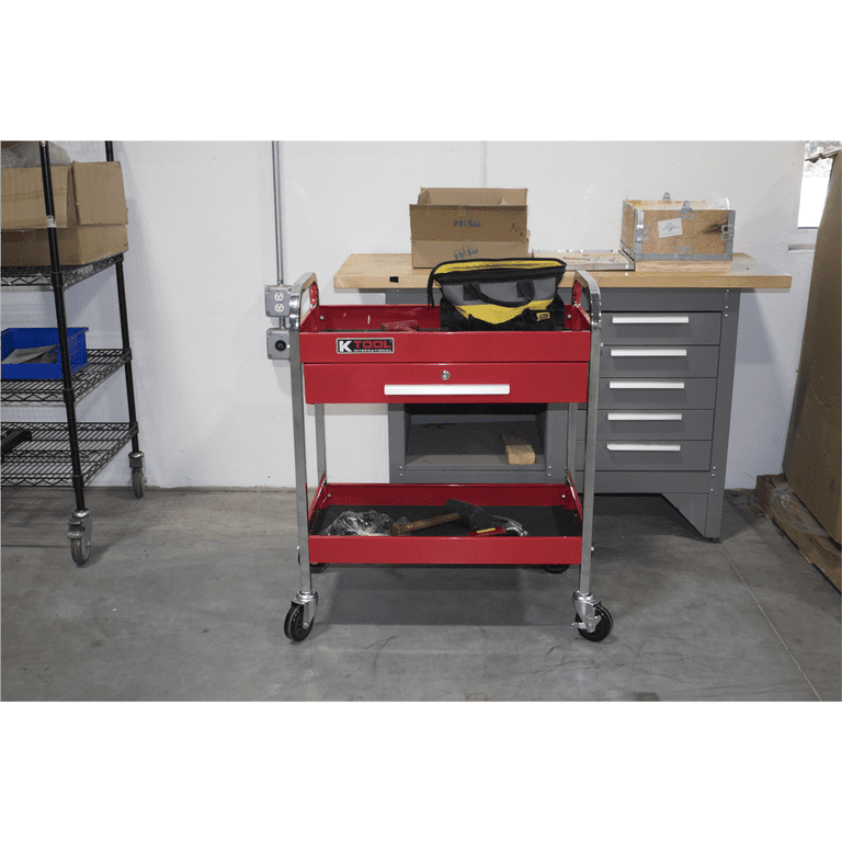 K-Tool KTI-75105 Steel Service Tool Cart w/ 1-Drawer & 2-Shelves