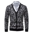 thumbnail image 4 of Mens SpringSummer Thin Printed Large Pocket Knit Cardigan Sweater Jacket, 4 of 6