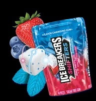 ICE BREAKERS FLAVOR SHIFTERS WILD BERRY/COOLMINT FLAVORS SUGAR-FREE GUM  BOTTLE PACK BOX