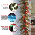 thumbnail image 4 of 9'x12" Collection Décorative Guirlande Mixte Rouge de Noël avec 50 LEDs à Piles Blanches Douces avec Minuterie, 4 of 5
