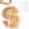 thumbnail image 1 of Hucha para niños Hucha personalizada con letras de la A a la Z Hucha de madera transparente con decoración de letras Hucha creativa Regalos para niños, 1 of 4