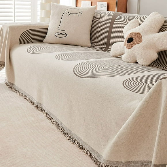 Xiao Hua Brown Corduroy Sofa Cover Living Room Sofa Towel Cover Sofa Protective Cover 70.87*165.35inch