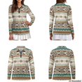 thumbnail image 3 of FOR U DESIGNS American Tribal Geometric Aztec Print Golf Polo Shirts Quick Dry 1/4 Zip Outfits for Couple Moisture Long Sleeve Tops for Running Hiking Tennis, 3 of 7