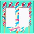 thumbnail image 6 of Metal Light Switch Plate Cover Colorful Swirl Lollipop Sweets Teal CDY004, 6 of 13