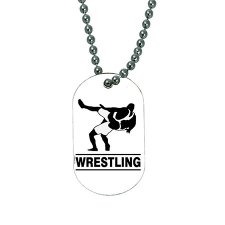 KuzmarK Pendant Dog Tag Necklace - Wrestling