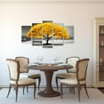 thumbnail image 4 of ZHONGYUTONG Black and White Canvas Wall Art 5 Pieces Yellow Big Tree and Chair Picture Landscape Painting Prints Modern Home Decor Framed (12"x16"x2 12"x24"x2 12"x32"x1), 4 of 6