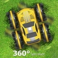 thumbnail image 4 of 2.4GHz 4WD RC Stunt Car Boat Toys Double Sided Amphibious Vehicles (Yellow), 4 of 10