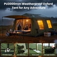 thumbnail image 3 of Lilypelle 8-10 Person Blow Up Inflatable Tent, with Removable Canopy and Stove Jack, 2 Room Instant Setup Air Cabin, Waterproof Oxford Hot Camping Tent for Family Glamping, 3 of 9