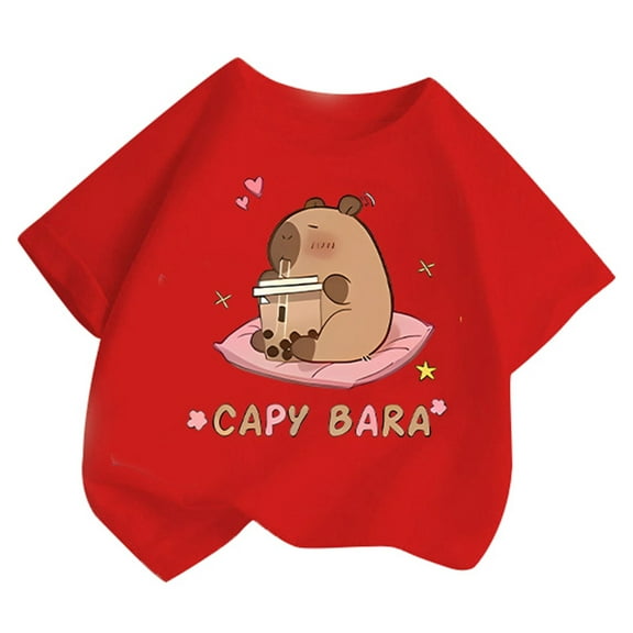 MUXiin Shirts for Girls 10-12 Cartoon Print Crew Neck Preppy Short Sleeve T Shirts Loose Back To School Funny Tees Boys' Tops, Tees & Shirts T-Shirts To Big Kid