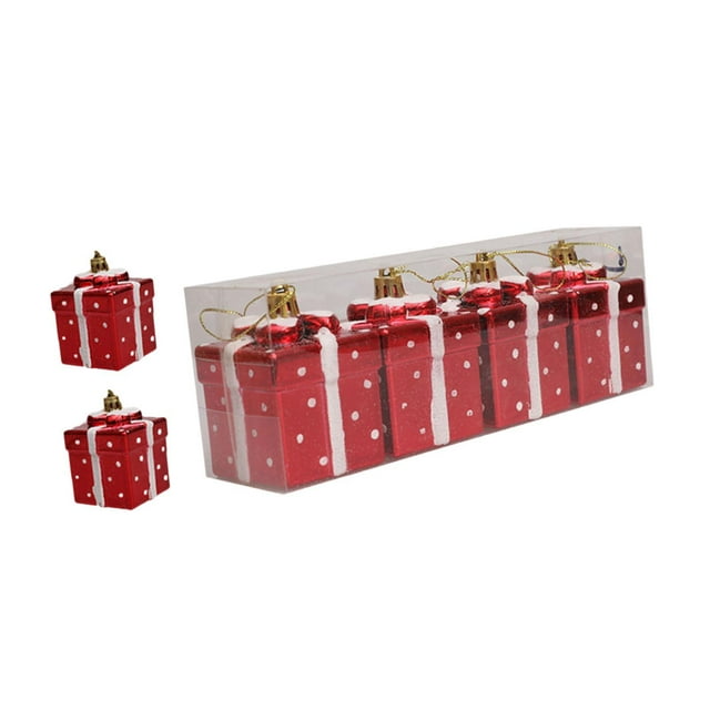 Adornos colgantes Caja de regalo Navidad Macarena Rojo