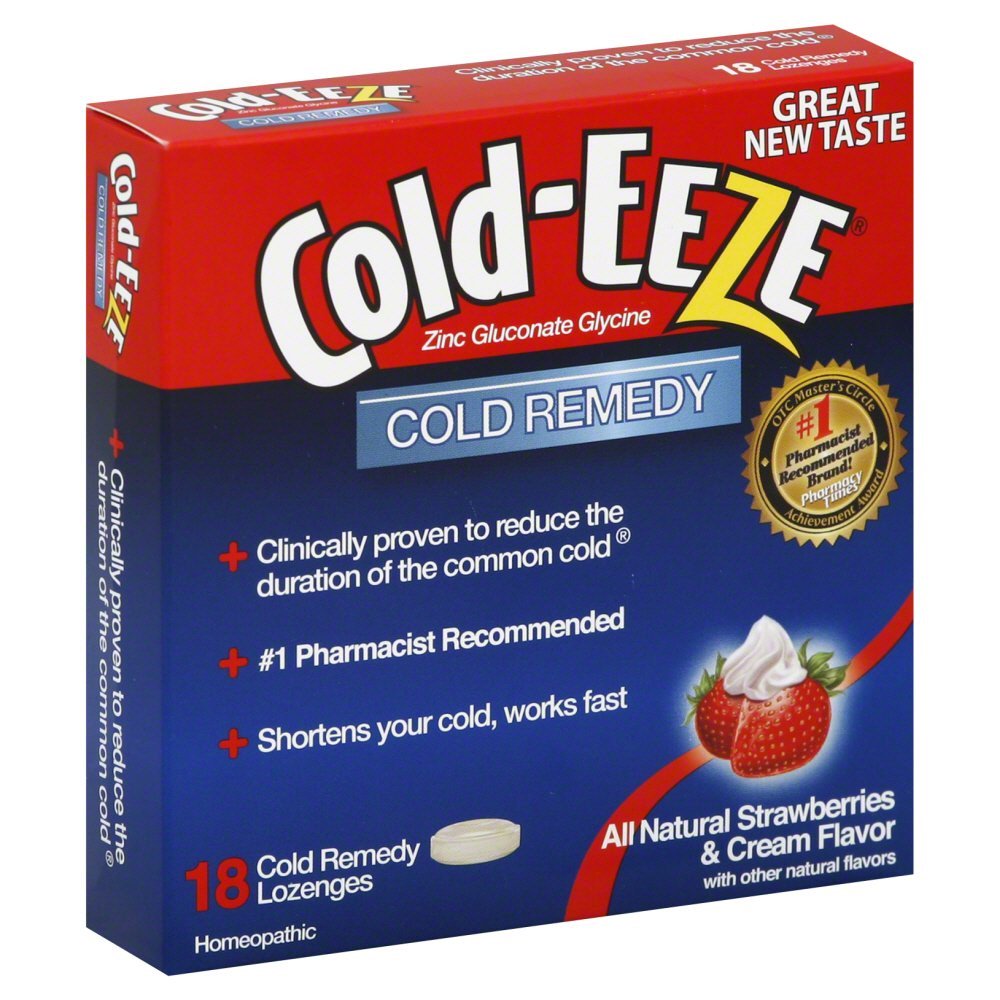 Cold-Eeze Cough Suppressant Drops Bag With Strawberries And Cream, 18 Ct