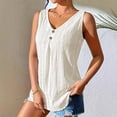 thumbnail image 6 of LNWUY V Neck Tank Tops for Women Loose Fit Plus Size Casual Trendy Sleeveless Cotton Linen Basic Tee Summer Fashion Clothes White XXXXXL, 6 of 7