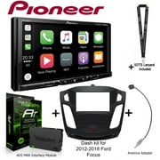 Pioneer MVH-1400NEX 6.2" Digital Multimedia Receiver, iDatalink Maestro KIT-FOC1 Dash kit for 2012-2018 Ford Focus, ADS-MRR Interface Module and BAA22 Antenna Adapter and a SOTS Lanyard