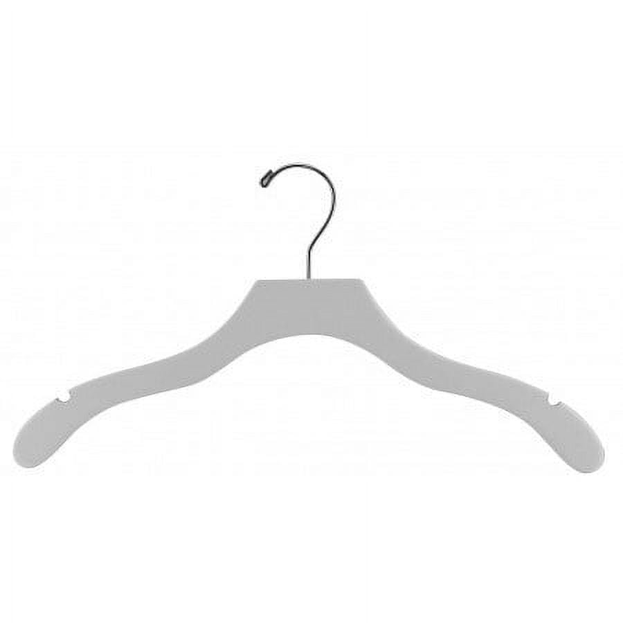 International Innovations White Wavy Top Hanger with Notches (Case of 100)