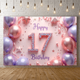 thumbnail image 7 of Yatrandify Decorative Balloons Happy Birthday Banner Glittering Number Seventeen Celebration Banner for Teen Party Event Decoration Photo Shoot, 7 of 7