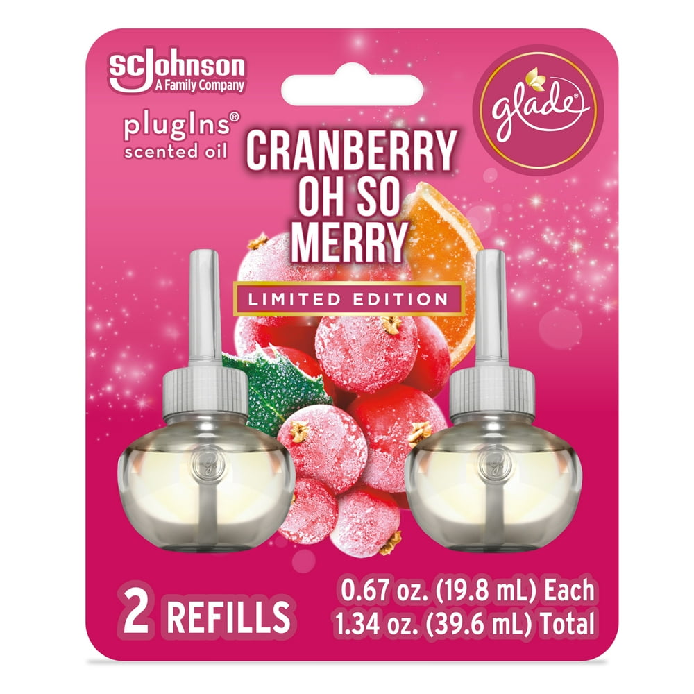 Glade Plug In Refills, 2 Refills, Electric Scented Oil, Cranberry Oh So