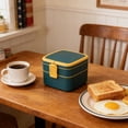 thumbnail image 4 of Double Layer Portable Lunch Box Japanese Style Bento for Office Worker Student Box for Food Grade Plastic Microwave Safe - Leakproof Fitness Meal, 4 of 6