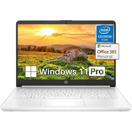 HP 14" Laptop for Student Business, Intel Quad-Core N4120, 16GB RAM, 320GB Storage(64GB eMMC 256GB Micro SD), 1-Year Microsoft 365, Windows 11 Pro, Stream Series, Webcam, WiFi, Ultra Light