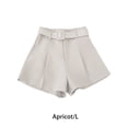 thumbnail image 4 of Qarigey Pantalones cortos casuales Ropa de mujer Pantalones sueltos Superficie lisa Estilo simple Ajustable Traje de verano Atractivo A-line Prendas para la parte inferior del cuerpo Blanco L, 4 of 6