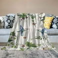 thumbnail image 2 of Fenyluxe Birds Leaves Nature Flannel Throw Blanket for Sofa Couch Cottagecore Room All Seasons Long-Lasting Blanket 50x60in, 2 of 6